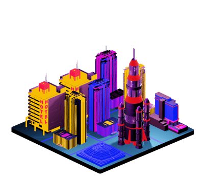 Isometric building in retro style png