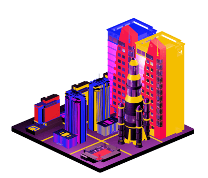 Isometric building in retro style png