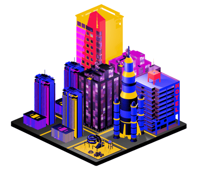 Isometric building arrangement png
