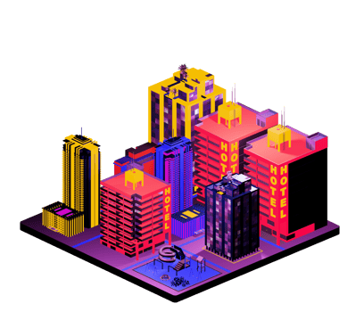 Isometric building arrangement png