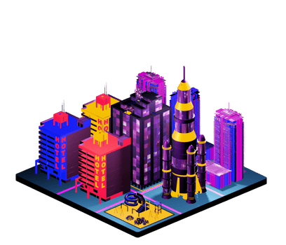 Isometric building arrangement png