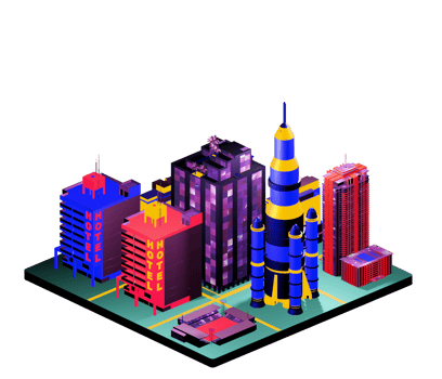 Isometric building arrangement png
