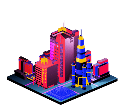 Isometric building arrangement png