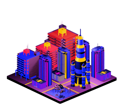 Isometric building arrangement png