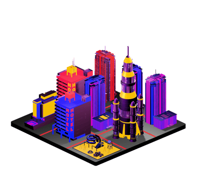 Isometric building arrangement png
