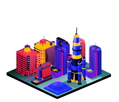 Retro isometric building png