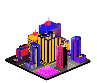 Retro isometric building png