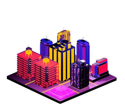 Retro isometric building png