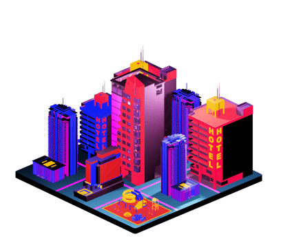 Retro isometric building png