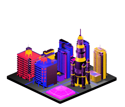 Retro isometric building png