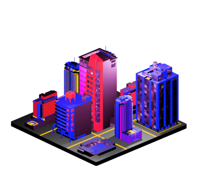 Retro isometric building png