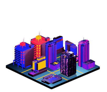 Retro isometric building png