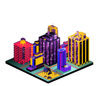 Retro isometric building png