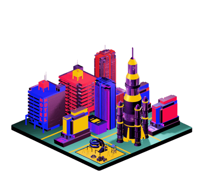 Retro isometric building png