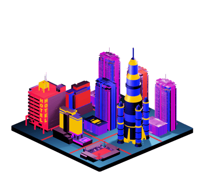 Isometric building in retro style png
