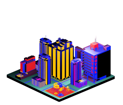 Isometric building in retro style png