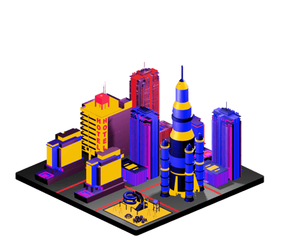 Isometric building in retro style png