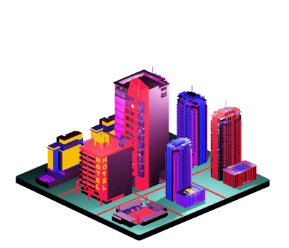 Isometric building in retro style png