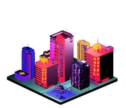 Isometric building in retro style png