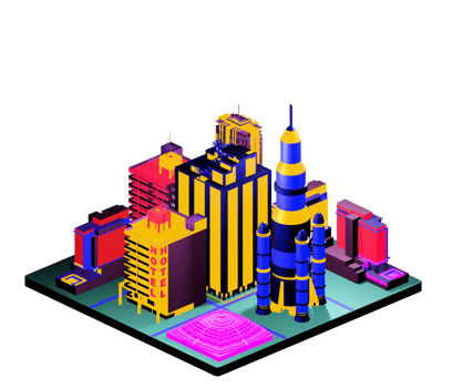 Isometric building arrangement png