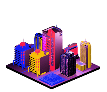 Isometric building arrangement png