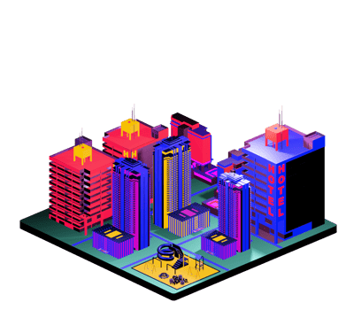 Isometric building arrangement png