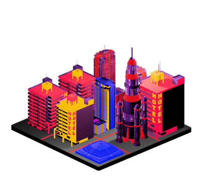 Isometric building arrangement png