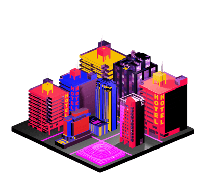 Retro isometric building png