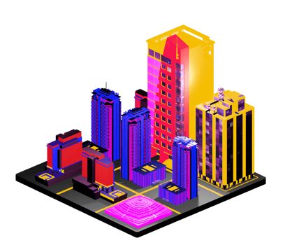 Retro isometric building png