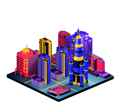 Retro isometric building png