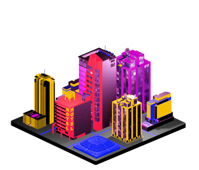 Retro isometric building png