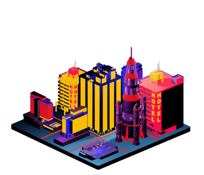 Retro isometric building png