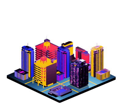 Retro isometric building png