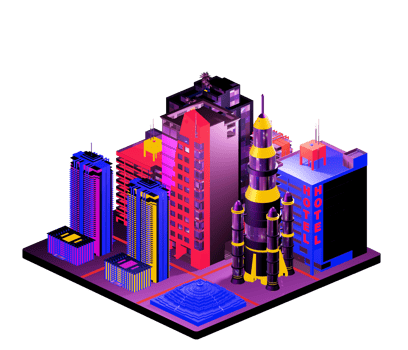 Isometric building in retro style png