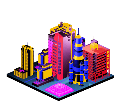 Isometric building in retro style png