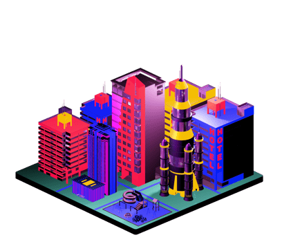 Isometric building in retro style png