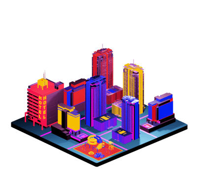 Isometric building in retro style png