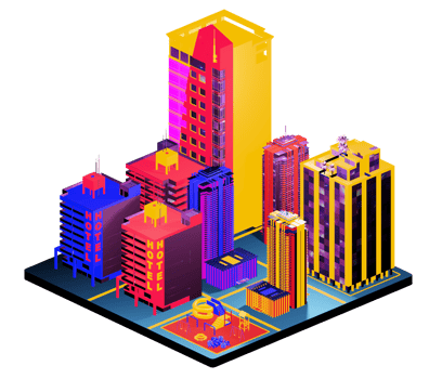 Isometric building in retro style png
