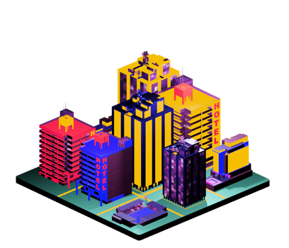 Isometric building in retro style png