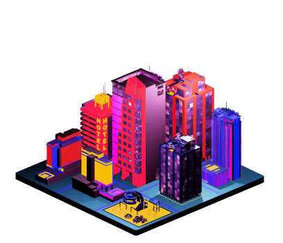 Isometric building in retro style png