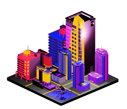 Isometric building in retro style png