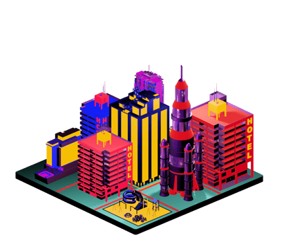 Isometric building in retro style png