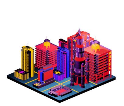 Isometric building in retro style png