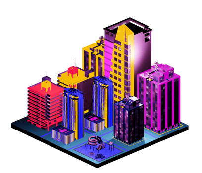 Isometric building in retro style png