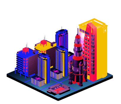 Isometric building in retro style png