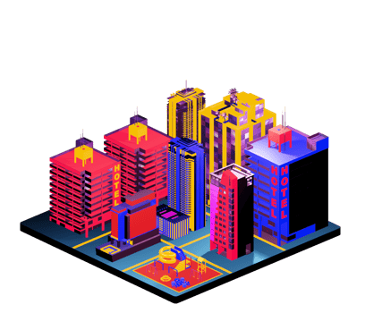Isometric building arrangement png