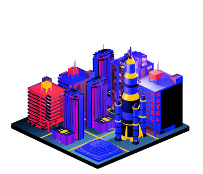 Isometric building arrangement png