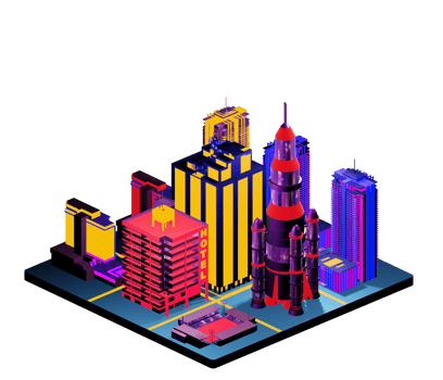 Isometric building arrangement png