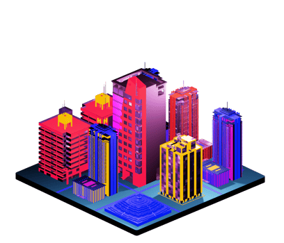 Isometric building arrangement png