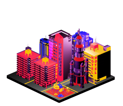 Isometric building arrangement png